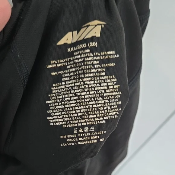 Avia Black Athletic Shorts Moisture-Wicking Mid-Thigh - Picture 3 of 5